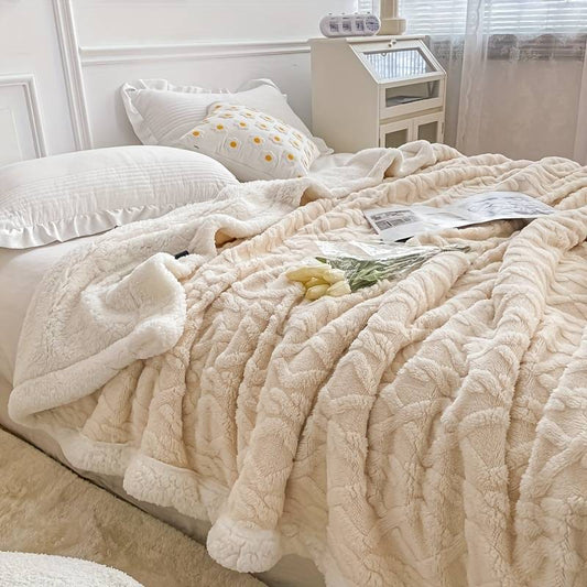 Single-colored soft and warm winter blanket