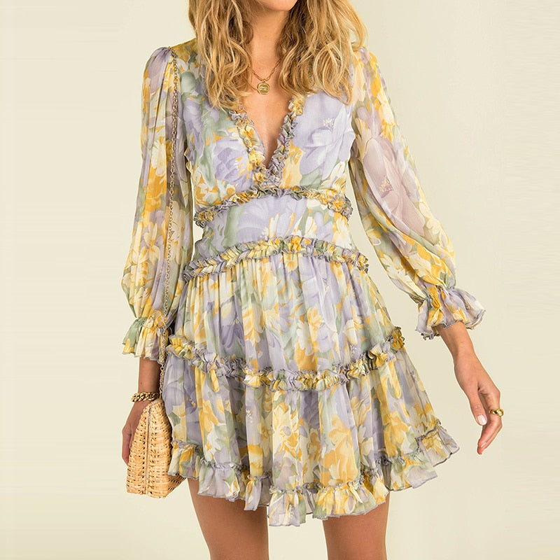 Sylvie - Printed chiffon dress simply