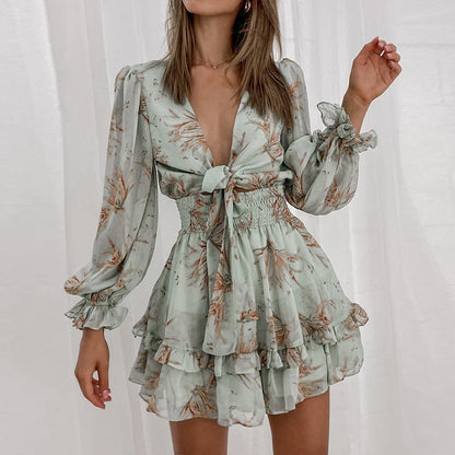 Sylvie - Printed chiffon dress simply