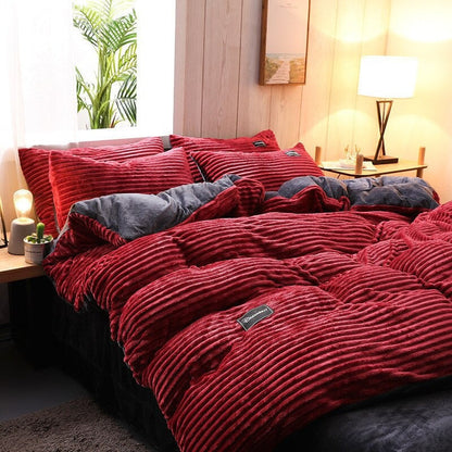 Luxurious comforter cover in Coral Velvet