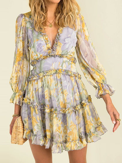 Sylvie - Printed chiffon dress simply