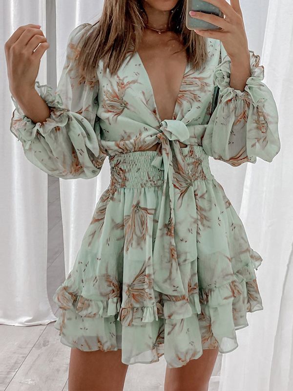 Sylvie - Printed chiffon dress simply