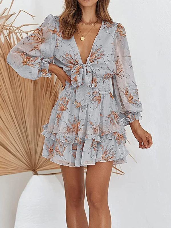 Sylvie - Printed chiffon dress simply